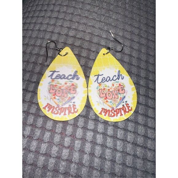 Teacher School Teardrop Earrings - Picture 2 of 2